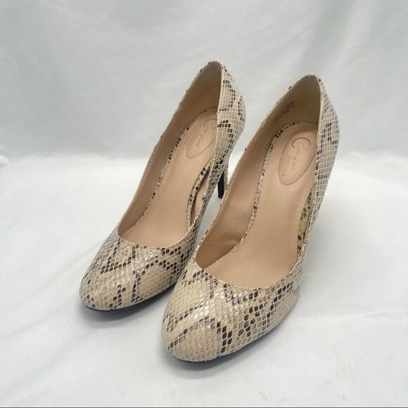 Snake Skin Print Stiletto Heel Pumps size 8 - Picture 1 of 6